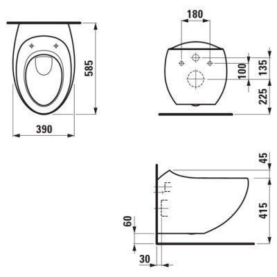 Унитаз подвесной Laufen - Alessi (8.2097.6.400.000.1)