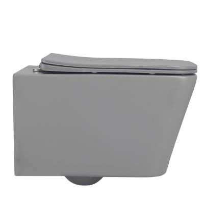 Унитаз ABBER Rechteck подвесной серый матовый, безободковый (AC1201MG)