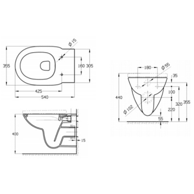 Унитаз подвесной Roca - Debba Round Rimless (346998000)