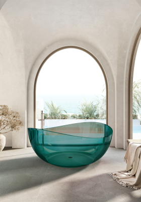 Прозрачная ванна ABBER Kristall бирюзовая (AT9705Aquamarin)