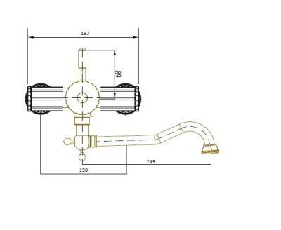 Смеситель настенный WINDSOR, бронза (10111)