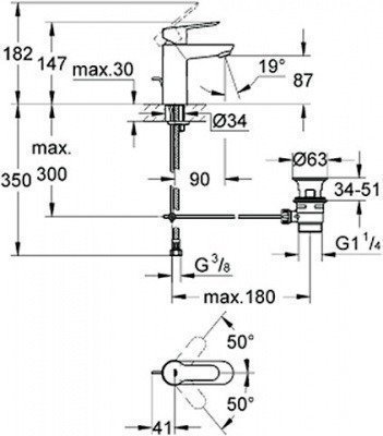 Смеситель для раковины Grohe - BauEdge (23328000)