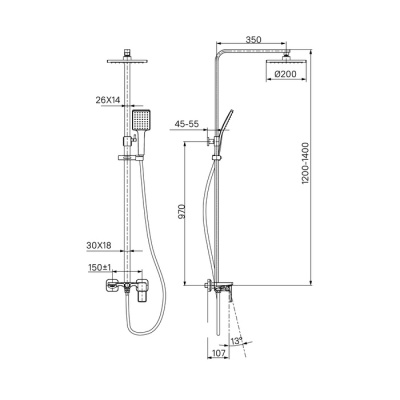 Смеситель с верхним душем, Bild, IDDIS (BILSB1Fi06) Смеситель с верхним душем, Bild, IDDIS (BILSB1Fi06)
