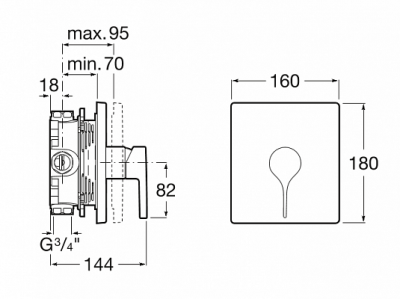 Смеситель для душа Roca - Insignia (5A2B3ACN0)