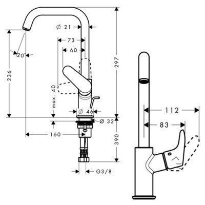 Смеситель для раковины Hansgrohe - Focus (31609000)