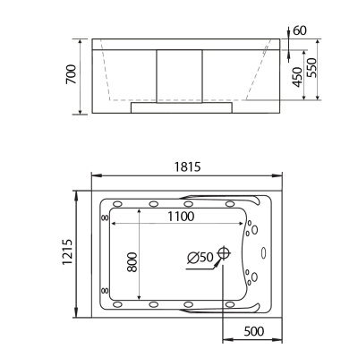 Акриловая ванна Gemy (G9061 B L)