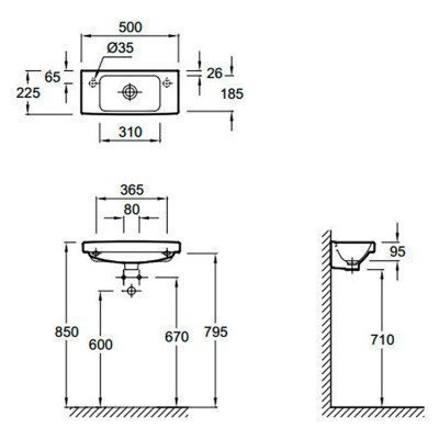 Раковина Jacob Delafon - Odeon Up 50x22 (E4701L-00)