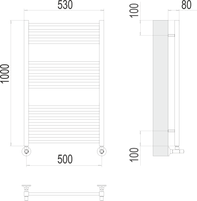 Водяной полотенцесушитель Terminus Сицилия П16 500х1000 (4670078530806)