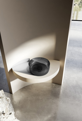 Раковина накладная прозрачная ABBER Kristall (AT2804Onyx)