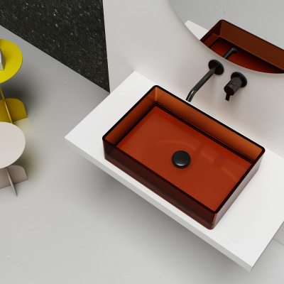 Раковина накладная прозрачная ABBER Kristall (AT2803Opal)