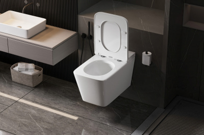 Унитаз ABBER Rechteck подвесной белый с импульсным смывом (AC1202P)