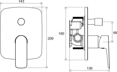 Смеситель скрытого монтажа Ravak Classic CL 065.00 с переключателем для R-box (X070088)