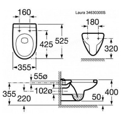 Унитаз с системой инсталляции Roca - Victoria ПЭК (893100000)
