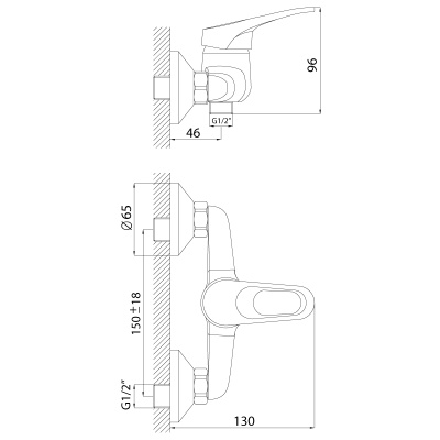 Смеситель Rossinka для душа (B35-41)