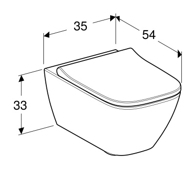 Унитаз подвесной безободковый Geberit Smyle Square (500.683.01.1)