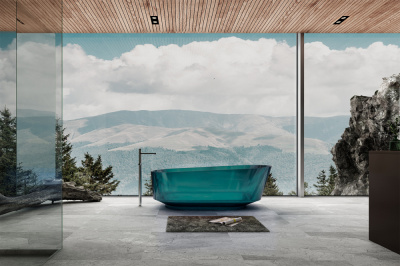 Прозрачная ванна ABBER Kristall бирюзовая (AT9706Aquamarin)