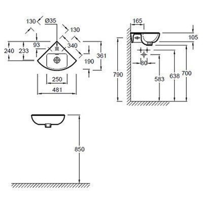 Раковина Jacob Delafon - Odeon Up 34x34 (E4733-00)