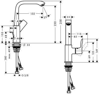 Смеситель для раковины  Hansgrohe  -  Metris (31087000)