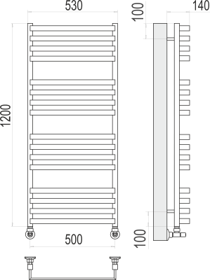 Водяной полотенцесушитель Terminus Рид П16 500х1200 (4670078513458)