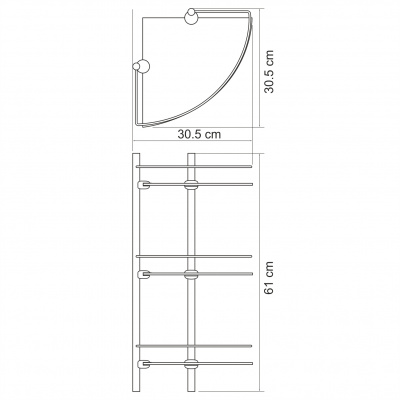 K-3733 Полка стеклянная тройная (K-3733)