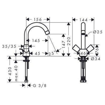 Смеситель для раковины Hansgrohe - Logis (71222000)