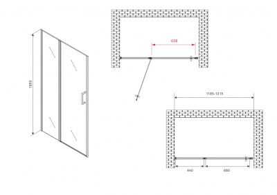 Душевая дверь ABBER Sonnenstrand (AG04120MS)