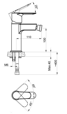 LEYA Смеситель для биде (AZ-15926601)
