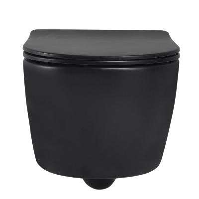 Унитаз ABBER Bequem подвесной черный матовый, безободковый (AC1104MB)