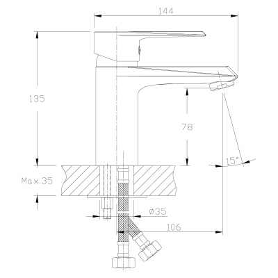 Смеситель Rossinka для раковины (RS28-11)