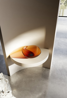 Раковина накладная прозрачная ABBER Kristall (AT2806Opal)