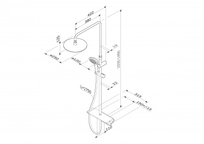 Душевая система с термостатом (F0770A400)