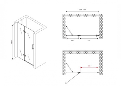 Душевая дверь ABBER Zart (AG08110) Душевая дверь ABBER Zart (AG08110)