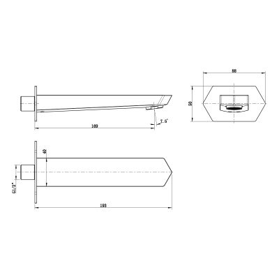 Излив для ванны Lemark встраиваемый (LM3981C)