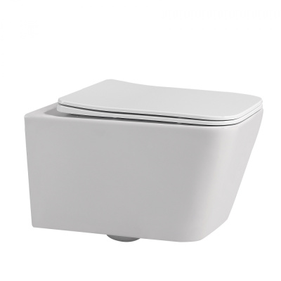 Унитаз ABBER Rechteck подвесной белый, безободковый (AC1201)