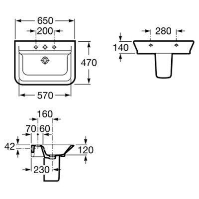Раковина настенная Roca - the Gap 65x47 (327473000)