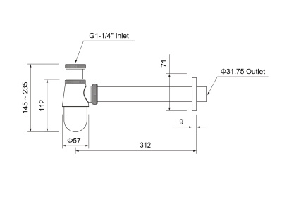 Сифон AQUATEK (AQ6014CR)