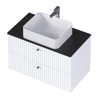 Тумба 1Marka Desire 800х487х500П 2я монолит найт/эмаль белая (Ц0000026590)