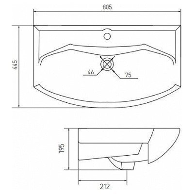 Раковина накладная Акватон - Смайл 80 (1WH207783)