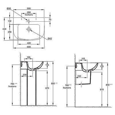 Раковина Jacob Delafon - Odeon Up 60x44 (E4700-00) Раковина Jacob Delafon - Odeon Up 60x44 (E4700-00)