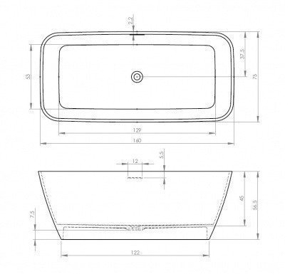 Ванна из литьевого мрамора Riho - Malaga 160x75 (BS3000500000000)