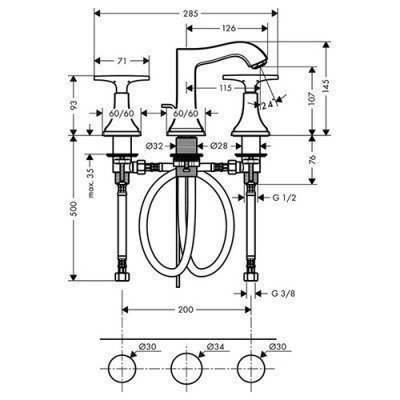 Смеситель для раковины Hansgrohe - Metropol Classic (31306090)