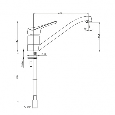 Смеситель для кухни Paini Pilot (04CR573)