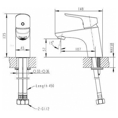 Смеситель для раковины Bravat - Drop (F14898C-1)