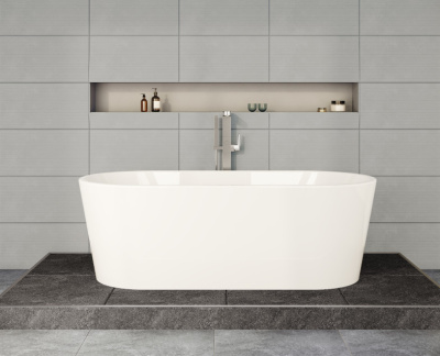 Ванна Vitra Geo 170x80 отдельностоящая+ножки+скрытый сифон (65370006000)