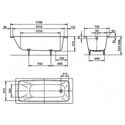 Ванна стальная Kaldewei - Cayono Мод.749 170x70 (274900010001)