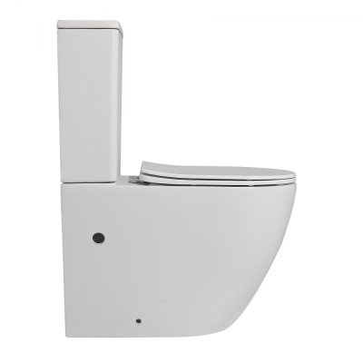 Унитаз ABBER Bequem компакт белый, безободковый (AC1110)