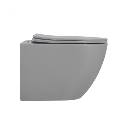 Унитаз ABBER Bequem подвесной серый матовый, безободковый (AC1101MG)