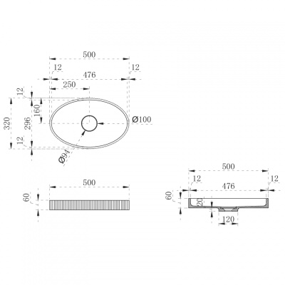 Раковина накладная ABBER Stein (AS2603)