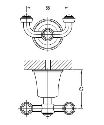Крючок двойной CEZARES LIBERTY (CZR-F-8988)