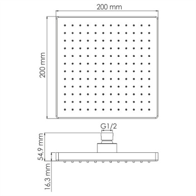 A140 Верхняя душевая насадка (A140)